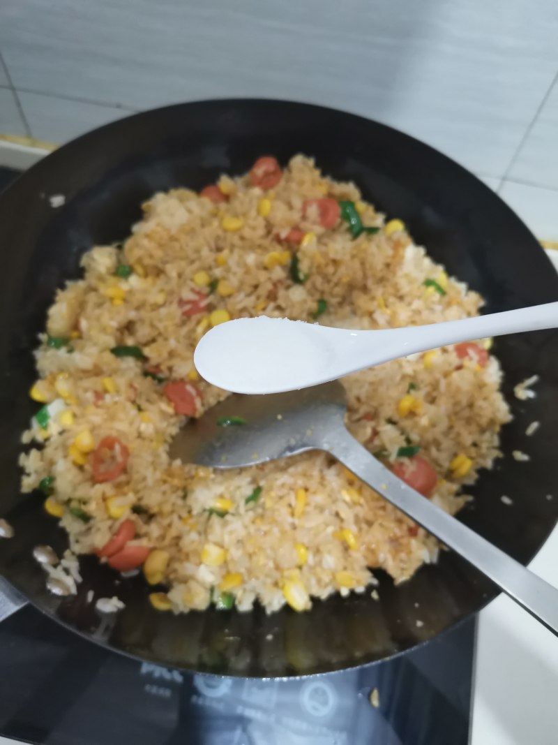 Steps to Make Hot Dog and Corn Fried Rice