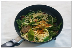 Steps to Cook Beef and Spinach Pasta