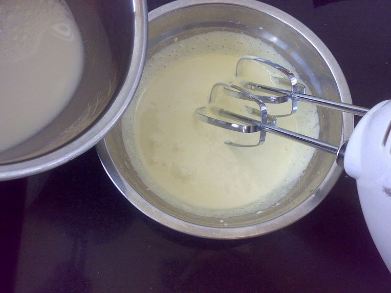 Steps for making Green Tea Cream Ice Cream