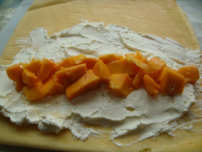 Mango Cream Roll Step-by-Step