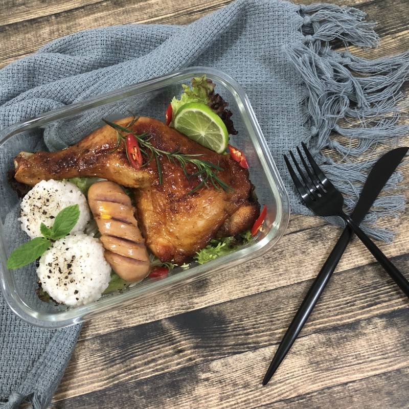 Honey Glazed Roasted Chicken Leg Bento