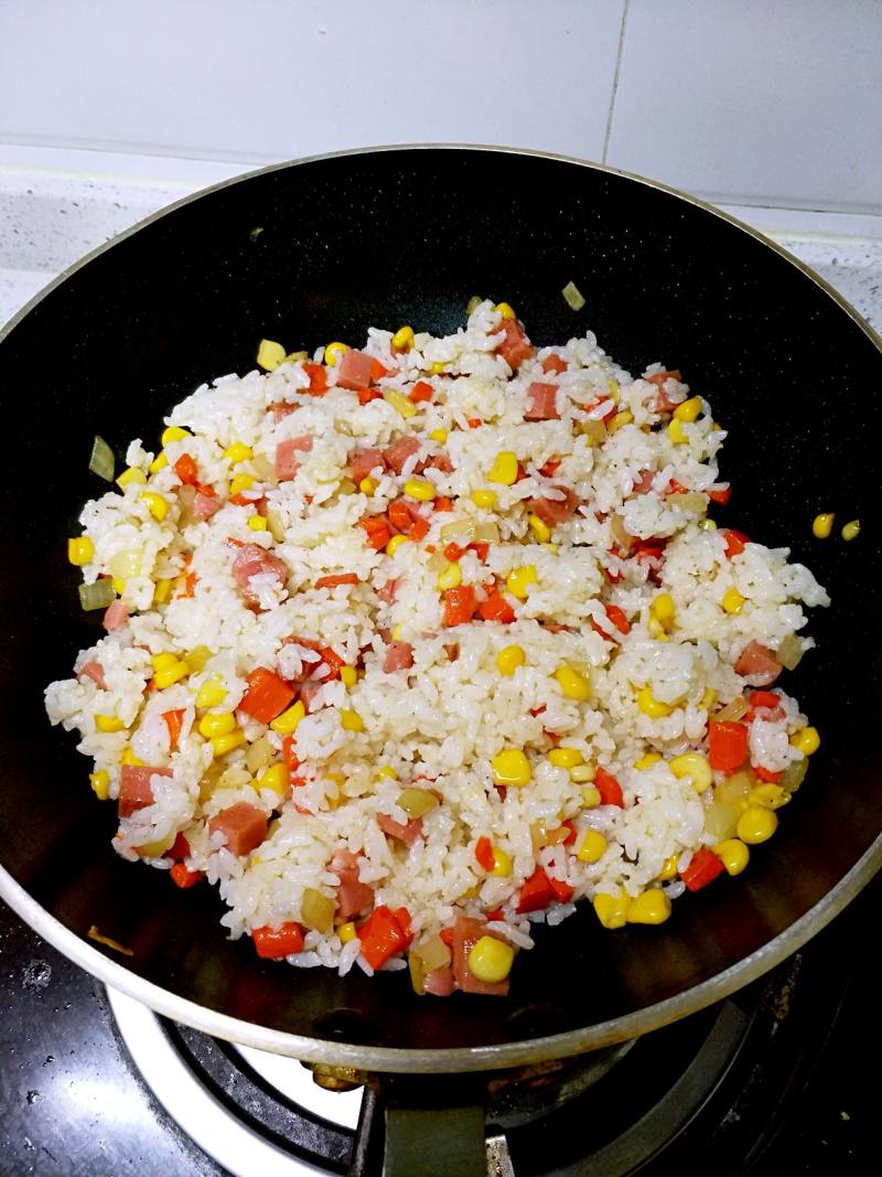 Steps for making Colorful Fried Rice