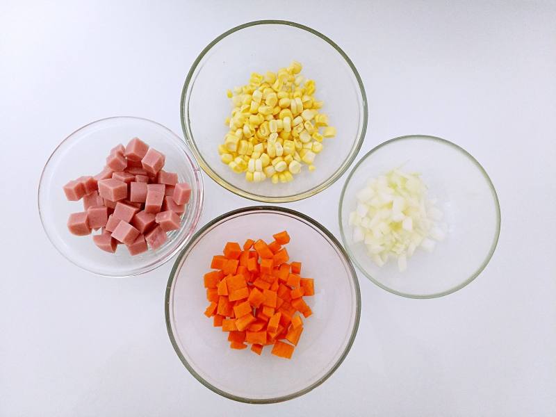 Steps for making Colorful Fried Rice