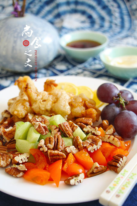 Macadamia Nut Fried Shrimp and Vegetable Salad