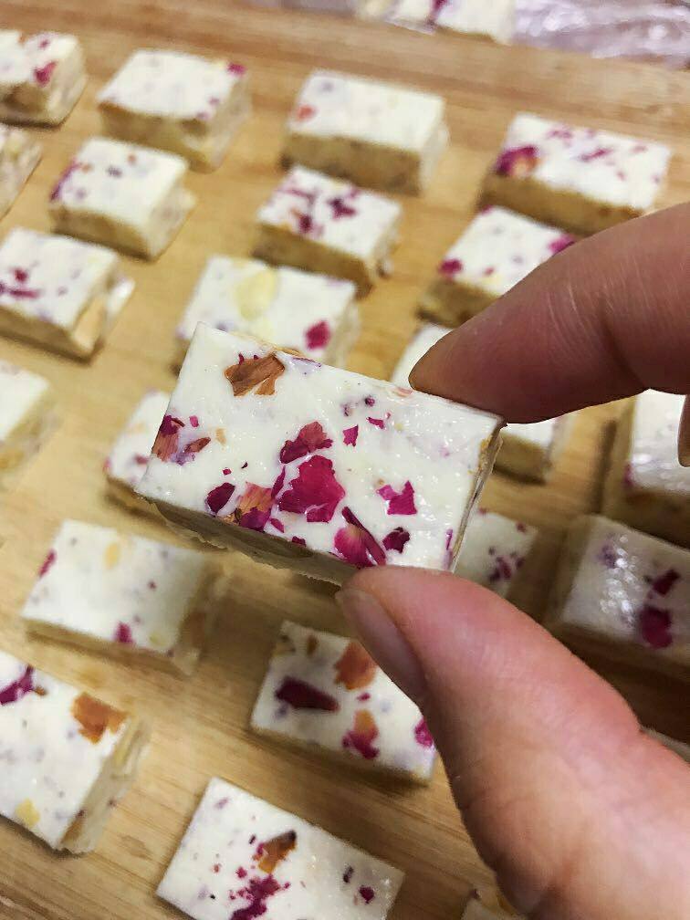 Steps for Making Rose Sea Salt Nougat