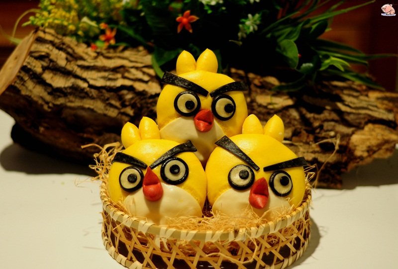 Angry Birds Steamed Buns Step-by-Step