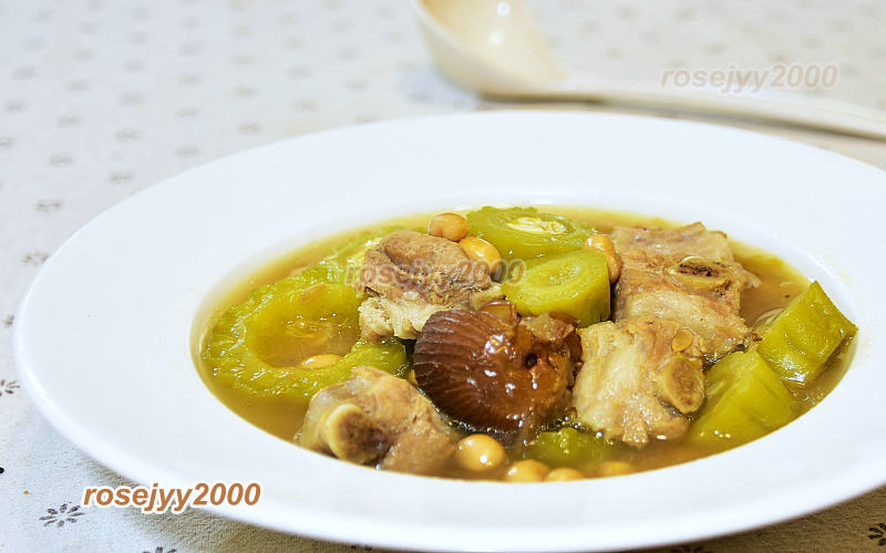 Bitter Melon Pork Rib and Soybean Soup