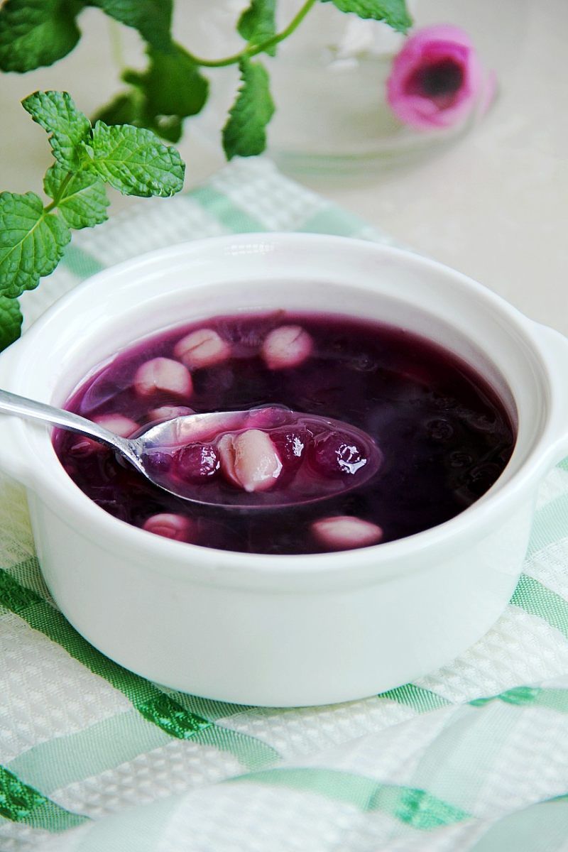 Purple Sweet Potato Peanut Sago Soup