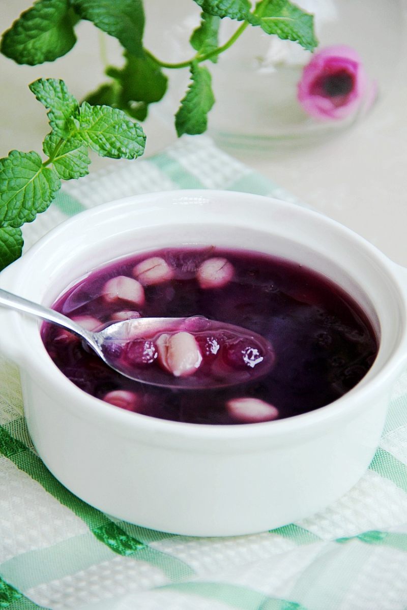 Purple Sweet Potato Peanut Sago Soup