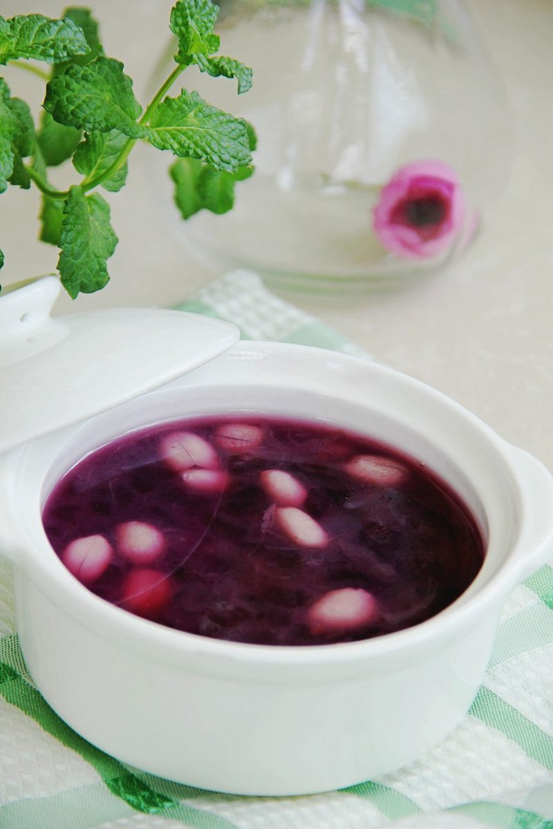 Purple Sweet Potato Peanut Sago Soup