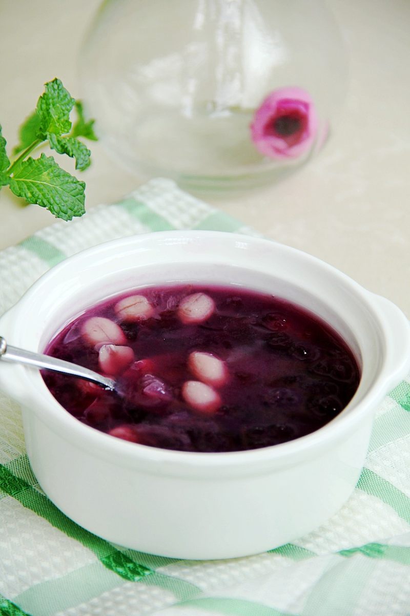 Purple Sweet Potato Peanut Sago Soup