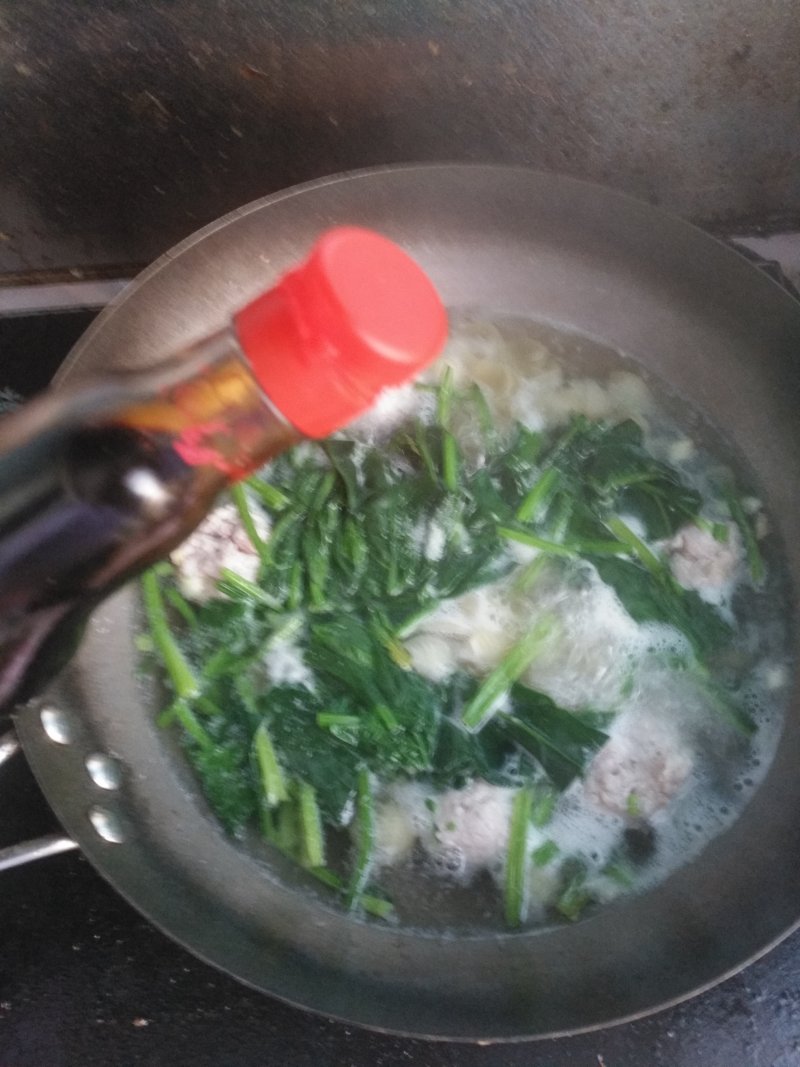 Steps for making Spinach Meatball Cat Ear Pasta