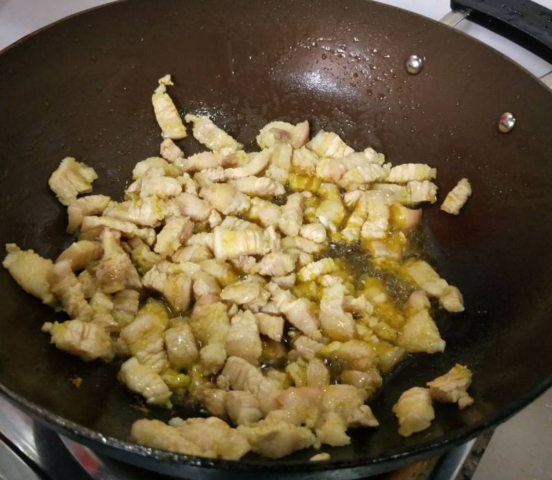 Sour String Beans Stir-fried Pork Cubes Step by Step