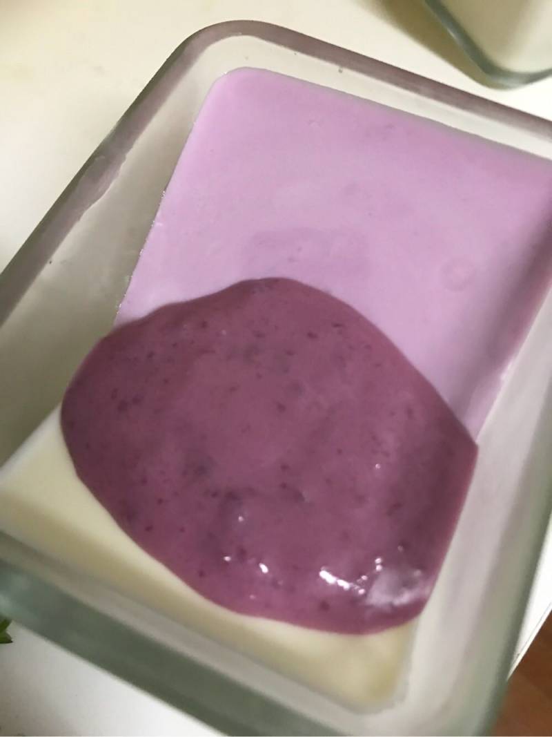 Yogurt Purple Sweet Potato Pudding Making Steps