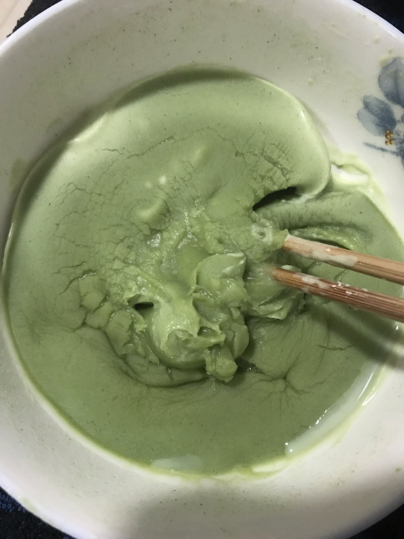 Steps for making Matcha Snowy Mooncake