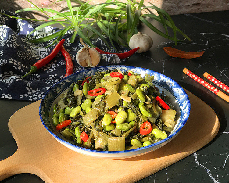 Steps to Cook Pickled Vegetable Stir-Fried Edamame