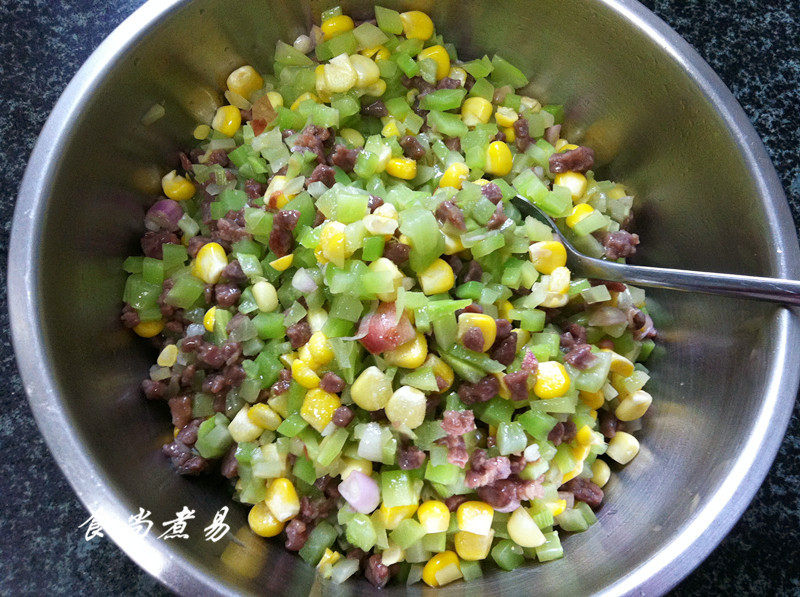 Steps for Making Non-fermented Flour Beef Pancake