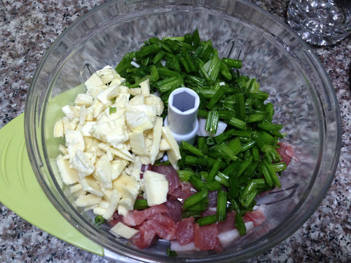 Steps for Cooking Winter Bamboo Shoot, Celery and Pork Pan-Fried Dumplings