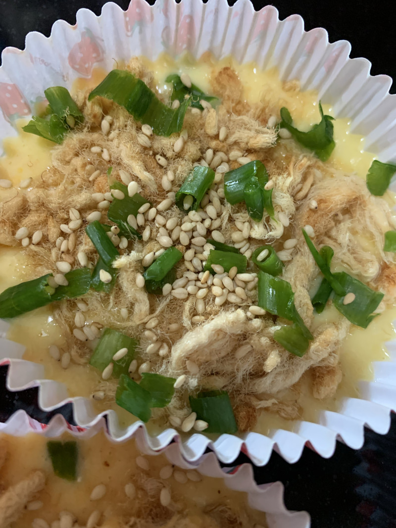 Scallion Pork Floss Corn Cake Making Steps