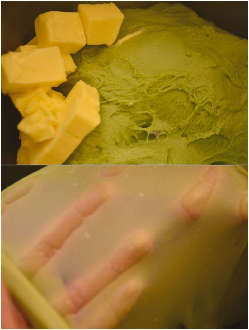 Matcha Cheesecake Soft European Bread Making Steps