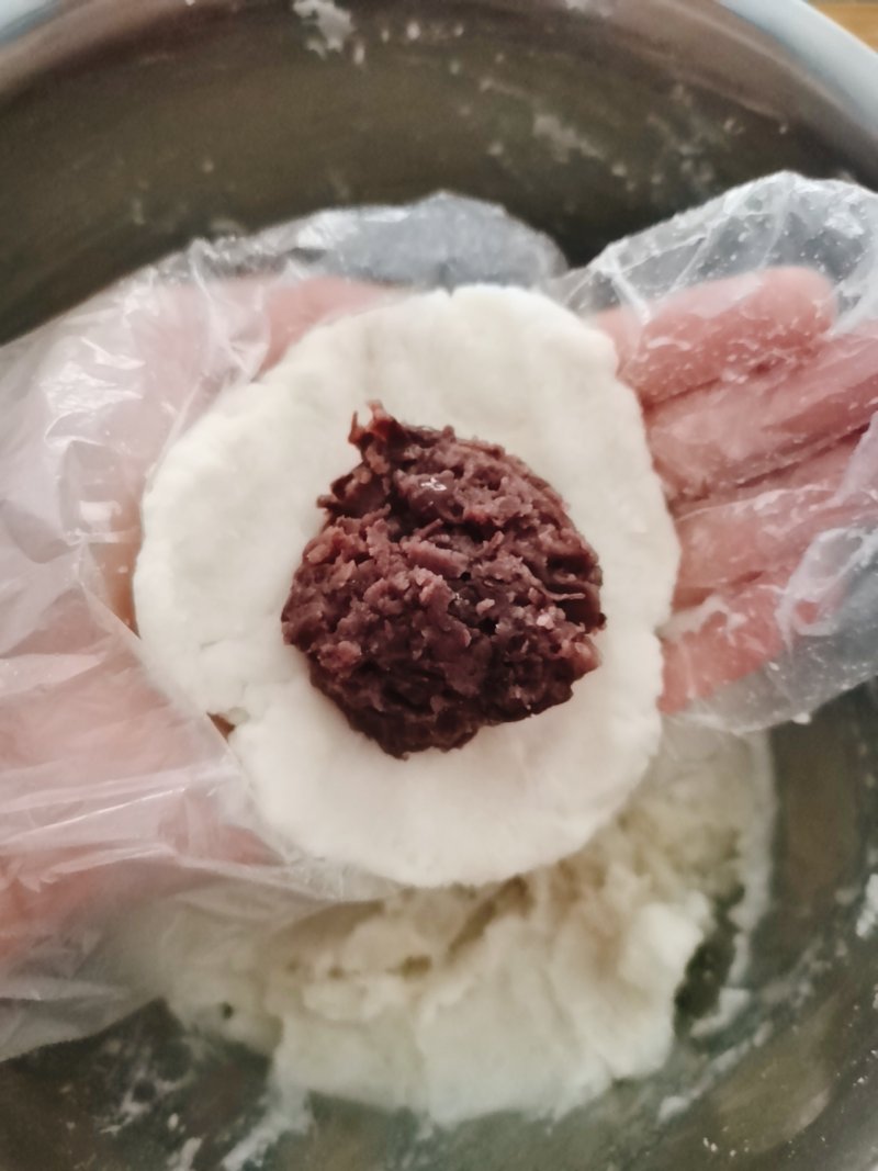 Steps for Making Milk-flavored Red Bean and Yam Cake