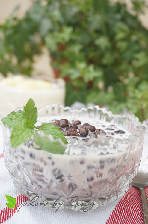 Milk Red Bean Sago Dessert