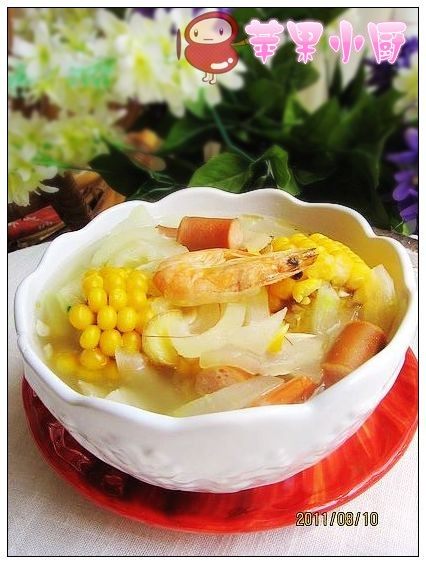 Winter Melon Corn Shrimp Soup