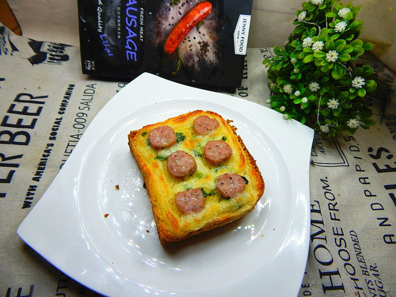 Breakfast - Sausage Cheese Toast Making Steps