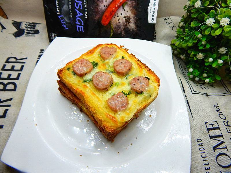 Breakfast - Sausage Cheese Toast