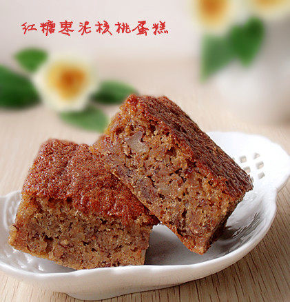 Red Date Walnut Cake with Brown Sugar