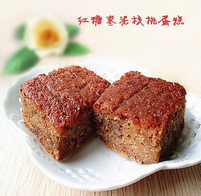 Red Date Walnut Cake with Brown Sugar