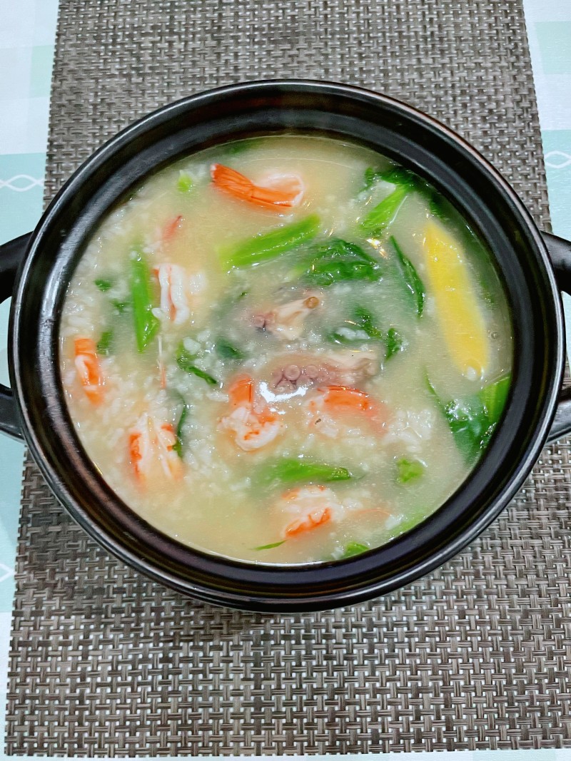 Shrimp and Spring Vegetable Porridge