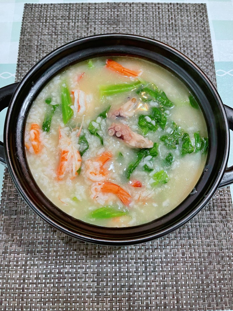 Steps for cooking Shrimp and Spring Vegetable Porridge