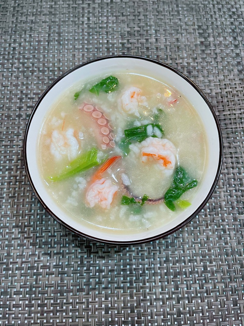 Steps for cooking Shrimp and Spring Vegetable Porridge