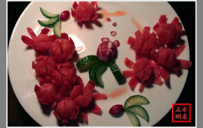 Goldfish Playing with Radish Flowers