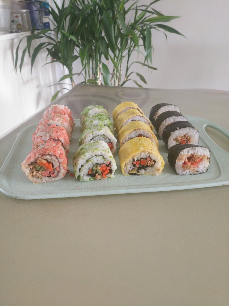 Steps for Making Colorful Sushi