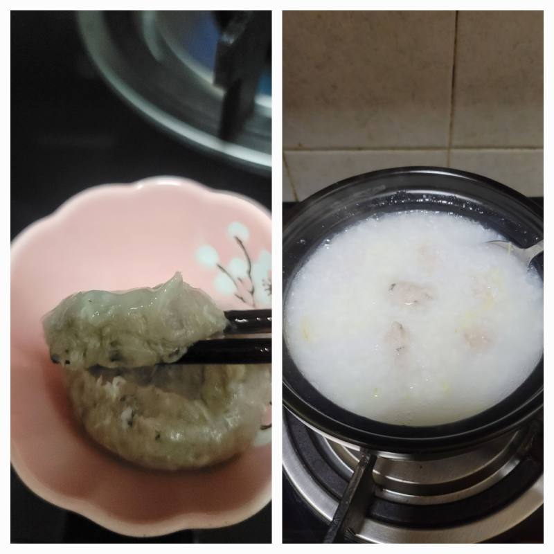 Steamed Grass Carp Fish Ball Congee Cooking Steps