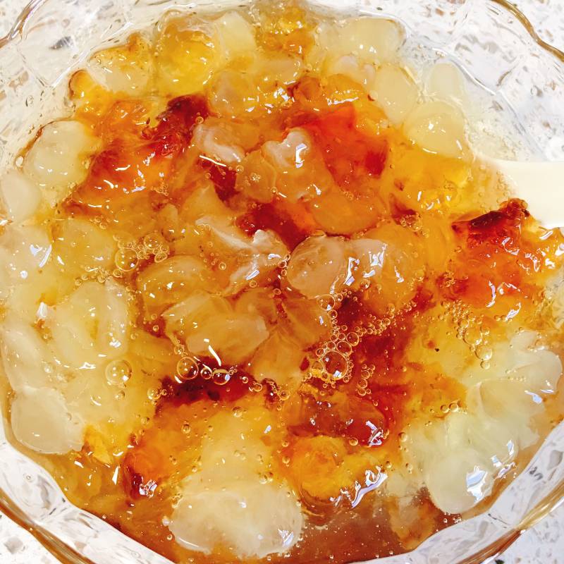 Steps to Make Honey Osmanthus Peach Gum Dessert
