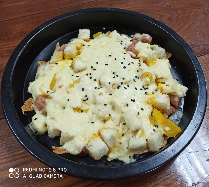 Cheese Bread with Ham Cubes