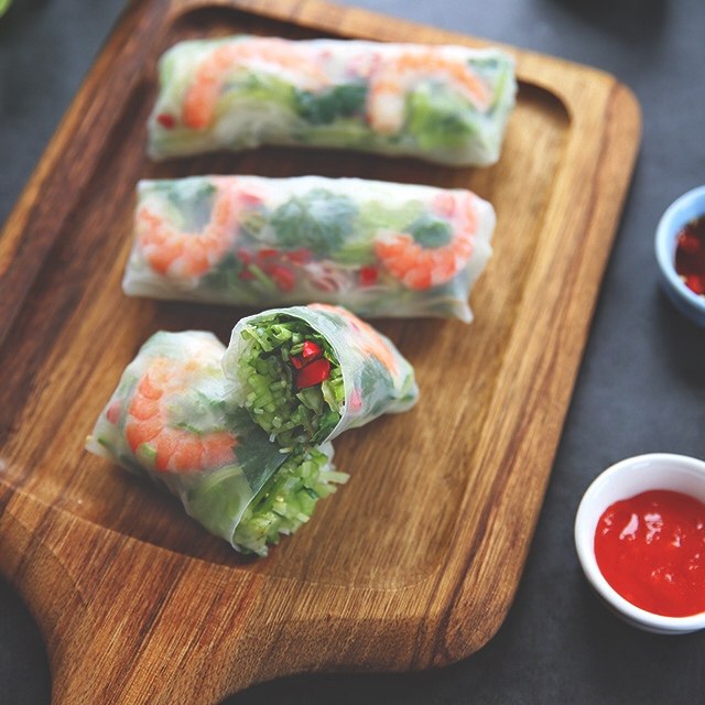 Veggie and Seafood Spring Rolls