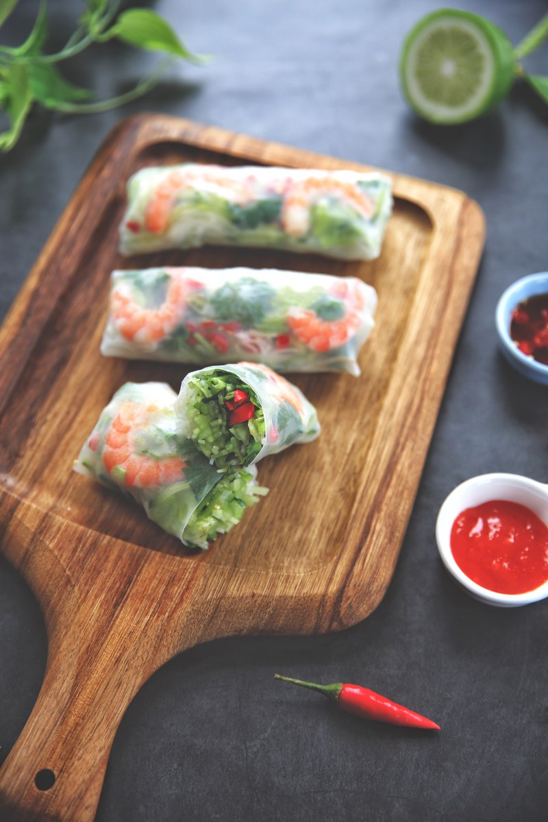 Veggie and Seafood Spring Rolls