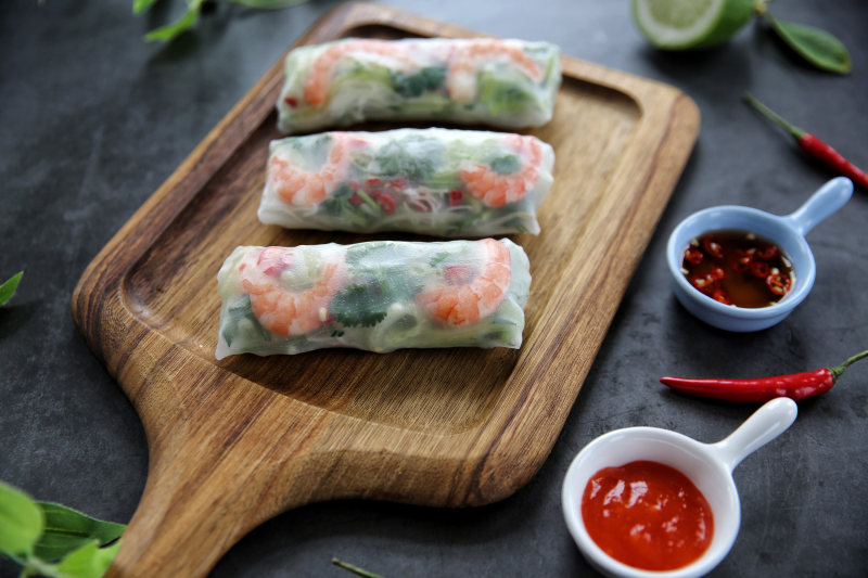 Veggie and Seafood Spring Rolls