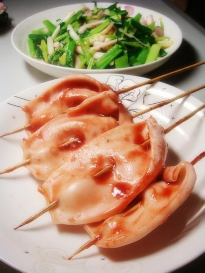 Japanese Style Grilled Squid with Teriyaki Sauce