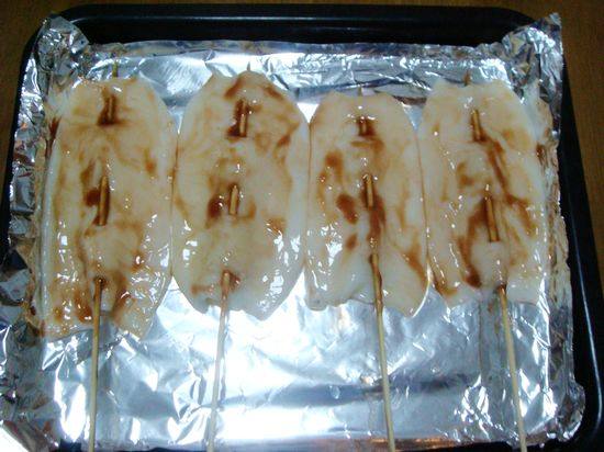 Steps for Making Japanese Style Grilled Squid with Teriyaki Sauce