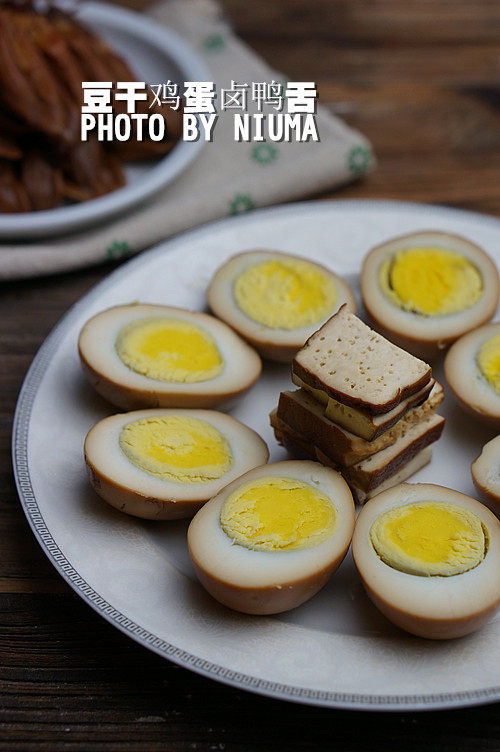 Dried Bean Curd, Egg, and Braised Duck Tongue