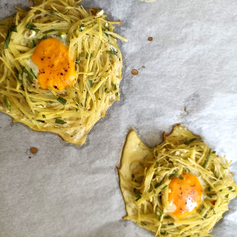 Steps for Cooking 'Egg' Baked Potato Bird's Nest Egg