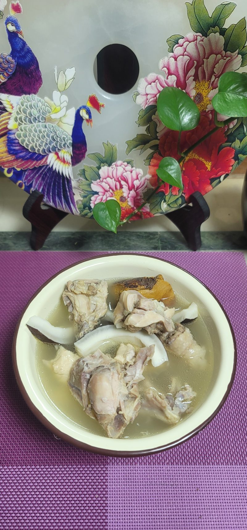 Coconut Chicken Soup with Five-Finger Peach