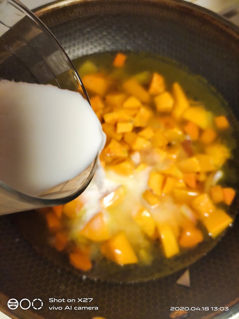 Steps for Making Pumpkin Porridge with Milk Flavor