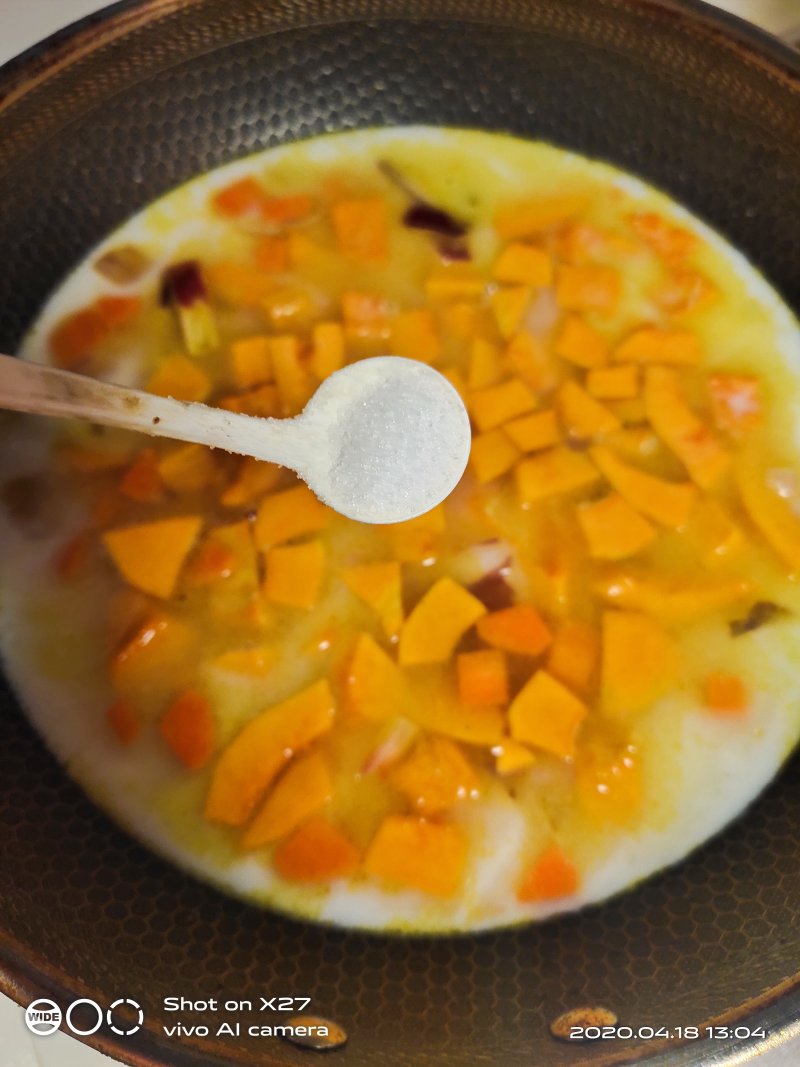 Steps for Making Pumpkin Porridge with Milk Flavor