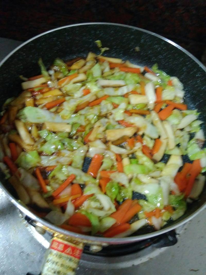 Stir-Fried Rice with King Oyster Mushrooms (Omelette Rice) Cooking Steps